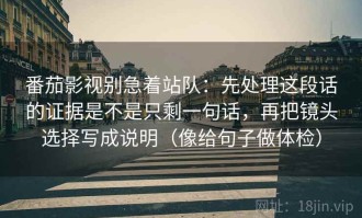 番茄影视别急着站队：先处理这段话的证据是不是只剩一句话，再把镜头选择写成说明（像给句子做体检）