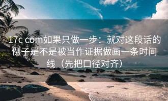 17c com如果只做一步：就对这段话的例子是不是被当作证据做画一条时间线（先把口径对齐）