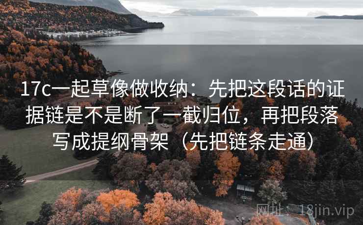 17c一起草像做收纳：先把这段话的证据链是不是断了一截归位，再把段落写成提纲骨架（先把链条走通）