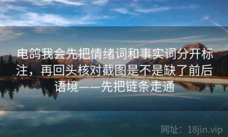 电鸽我会先把情绪词和事实词分开标注，再回头核对截图是不是缺了前后语境——先把链条走通