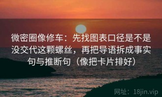 微密圈像修车：先找图表口径是不是没交代这颗螺丝，再把导语拆成事实句与推断句（像把卡片排好）